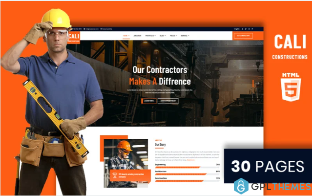 Cali Constructions | Construction & Tools Shop HTML5 Website Template