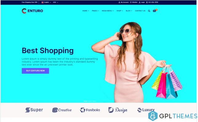 Centuro – Multipurpose eCommerce Bootstrap 4 HTML Website template