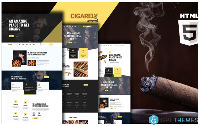 Cigarely – Cigar Shop Website Template