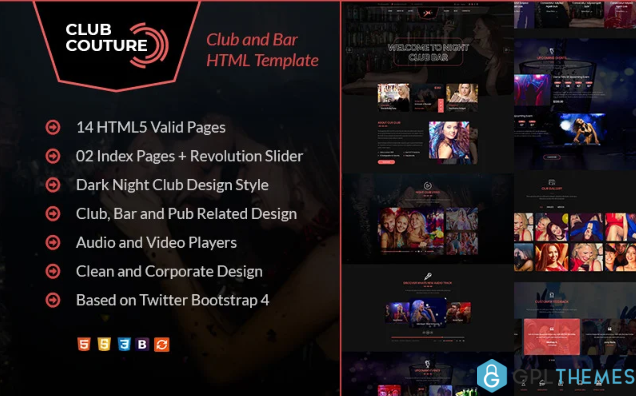 Club Couture – Night Club HTML Website Template
