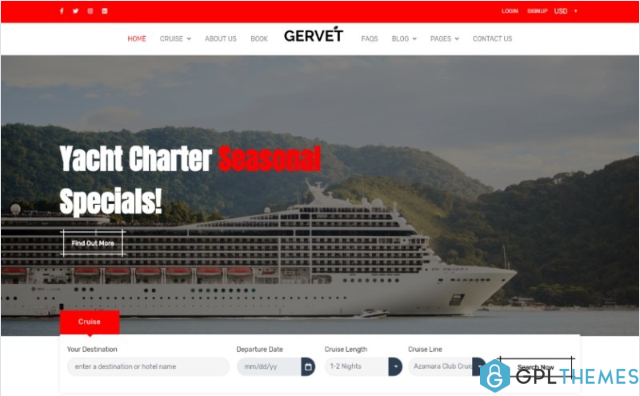 Cruise Booking Html5 Website Template