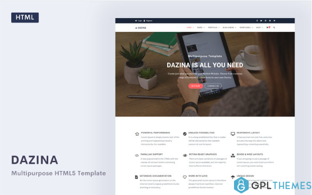 Dazina – Multiporpose Business & Agency Website Template