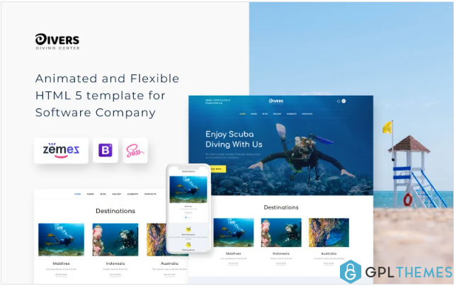 Divers – Diving Center Multipage Classic HTML Website Template