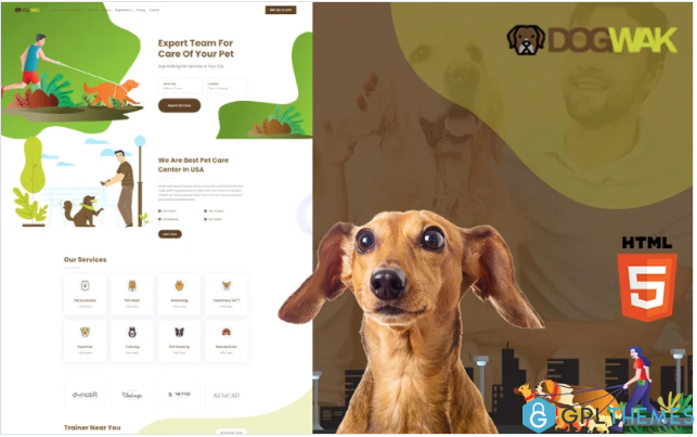 Dog Wak – Dog Walking Services Website Template