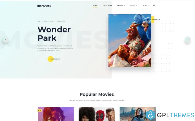 EMovies – Movie Streaming Website Template
