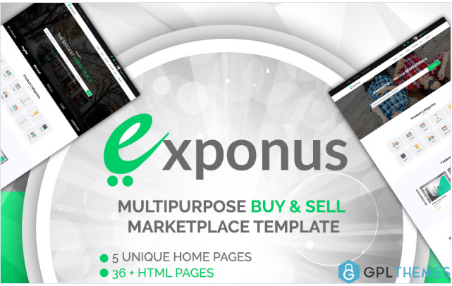 Exponus – Multipurpose Online Digital Marketplace Template Website Template