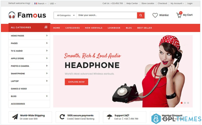 Famous – Electronics Store HTML5 Website template