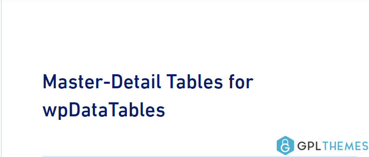 master detail tables for wpdatatables
