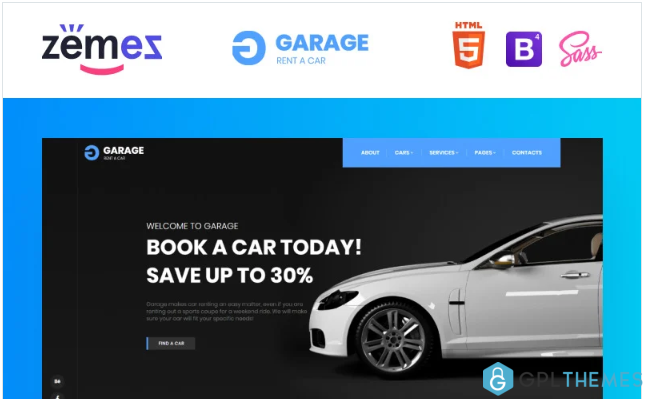 Garage – Car Rental Classic Responsive Website Template