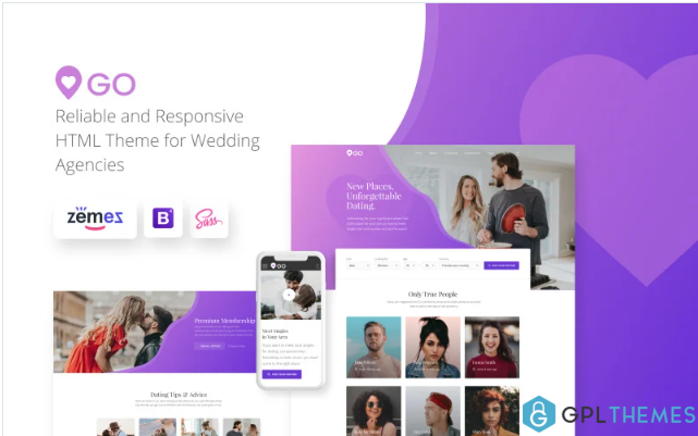 GO – Dating Agency Elegant Multipage HTML Website Template