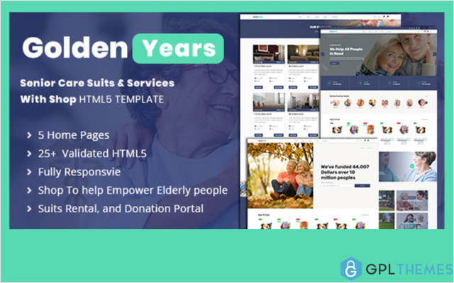 Golden Years – Senior Suits & Services Website Template