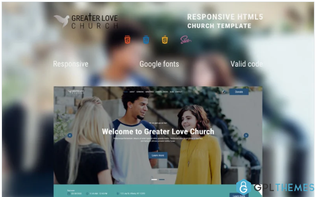 Greater Love Church – Free Clean Christian Church HTML Website Template