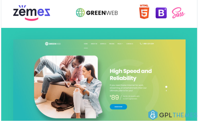 Green Web – Internet Provider Multipage Creative HTML Website Template