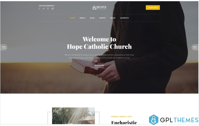 Hope – Catholic Church Multipage Modern HTML Website Template