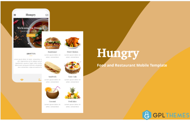 Hungry – Food and Restaurant Mobile Website Template
