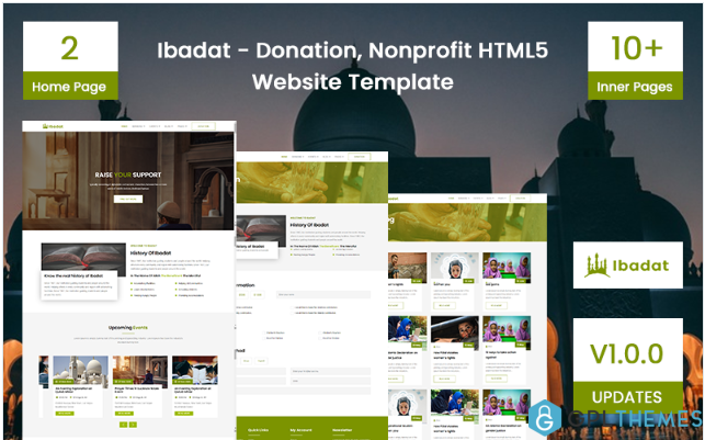 Ibadat – Donation, Nonprofit HTML5 Website Template