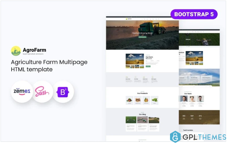 Agrofarm – Agriculture Farm HTML5 Website Template