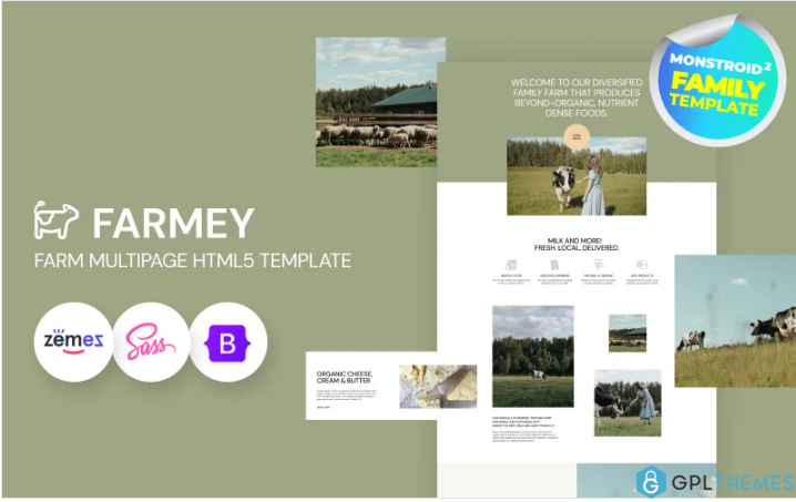 Farmey – Dairy Farm HTML5 Website Template