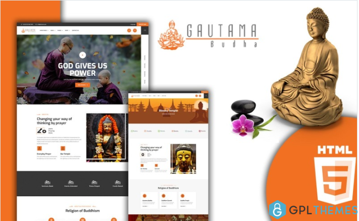Guatama Buddhism Temple HTML5 Website Template