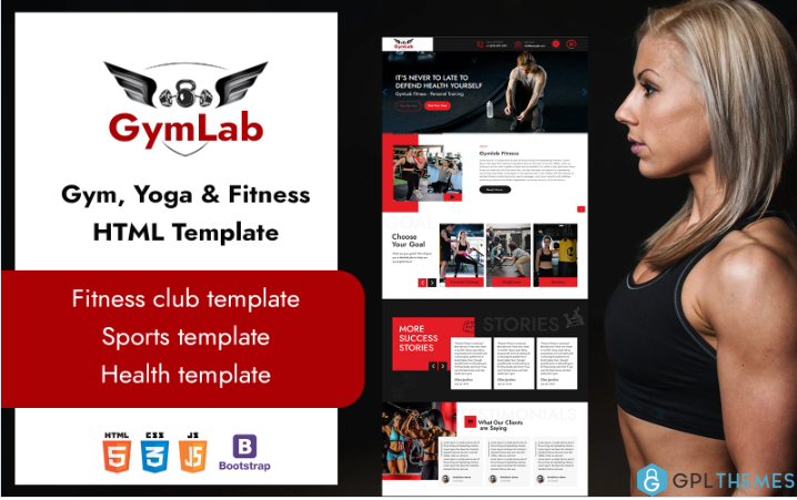 Gymlab – Yoga and Fitness HTML Template
