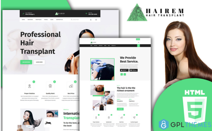 Hairem – Hair Tranplant Service HTML5 Template