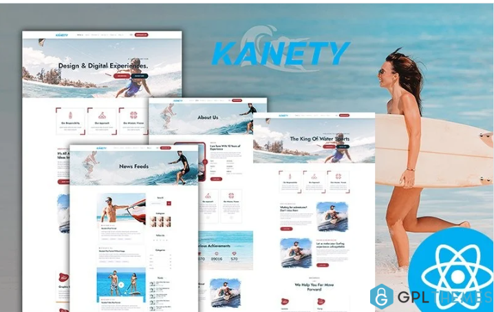 Kanety Multipurpose Water Sports React Js Website Template