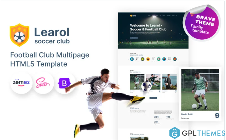 Learol – Football Club HTML5 Website Template
