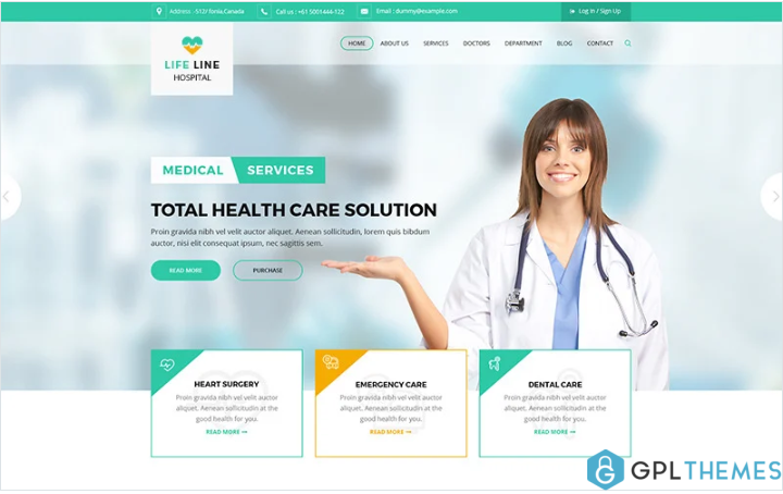 Life Line Hospital and Health Website Template