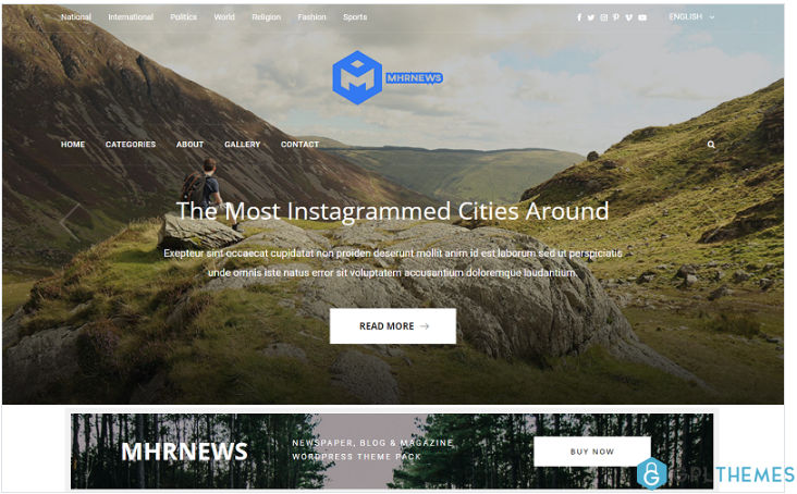 MhrNews – Online Newspaper and Magazine Website Template