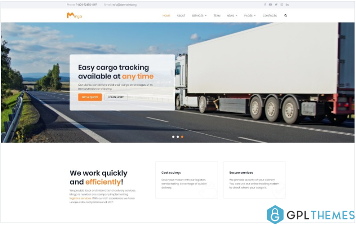 Mingo – Delivery Services Multipage Clean HTML Website Template