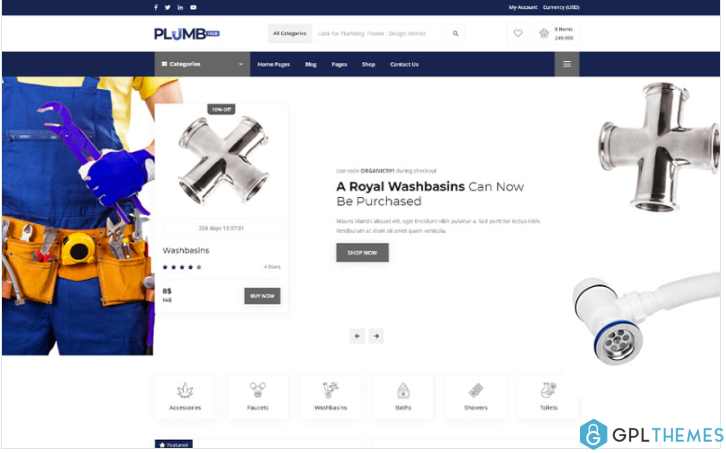 Plumbing Hub – Modern Plumbing Shop And Accessories Website Template