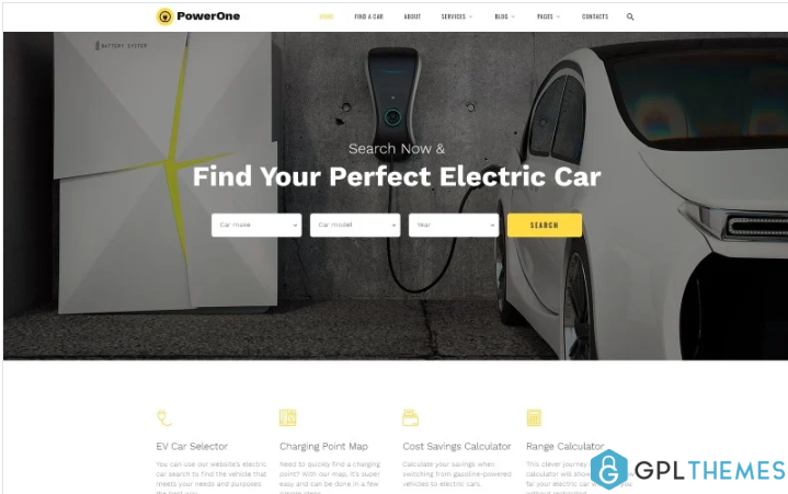 PowerOne – Electric Cars Classic Multipage HTML5 Website Template