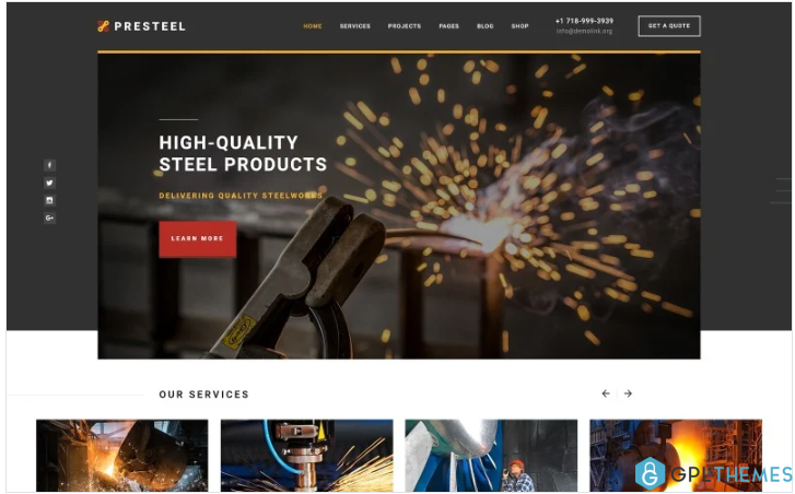 Presteel – Steelworks Multipage Creative HTML Website Template