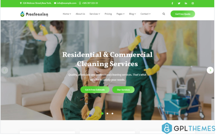 ProCleaning – Cleaning Service & Dry Laundry Website Template