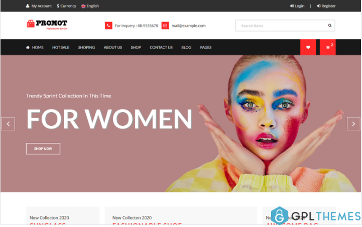 Promot Fashion Shop Bootstrap Website Template