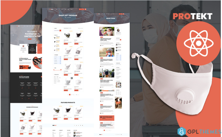 Protekt Medical Face Mask Store React Website Template