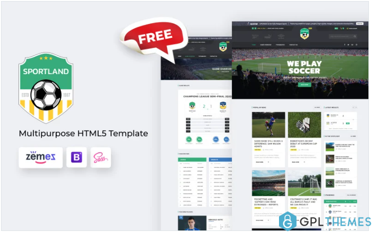 Sportland – Free Soccer HTML5 Website Template