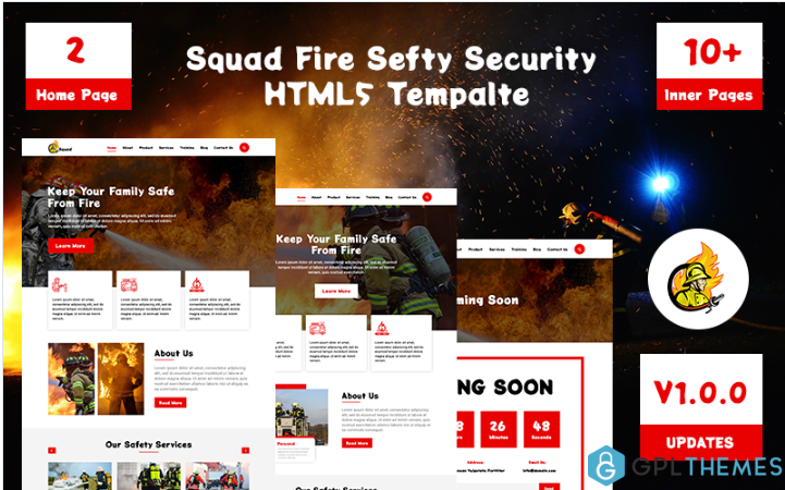 Squad-Fire Safety Security Html 5 Website template