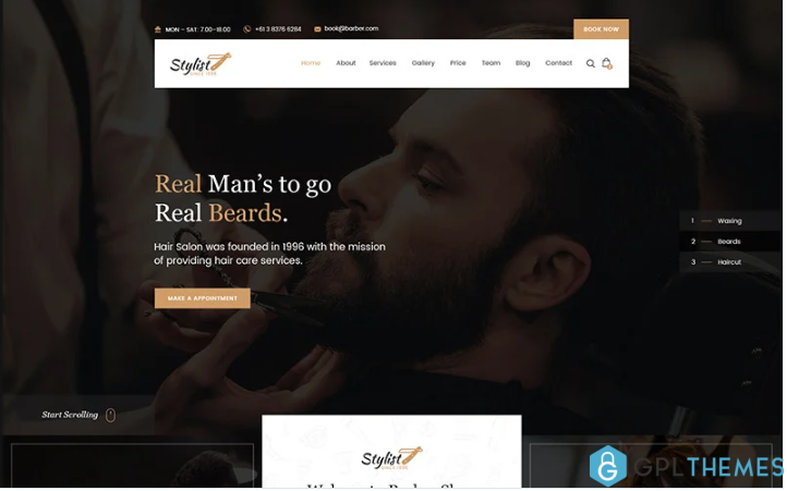 Stylist – Hair Salon Bootstrap Html Website Template