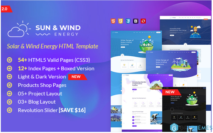 Sun and Wind Energy HTML Template Website Template