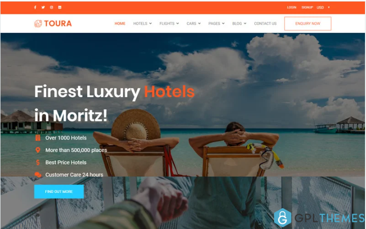 Toura – Travel Agency Booking Responsive Website Template