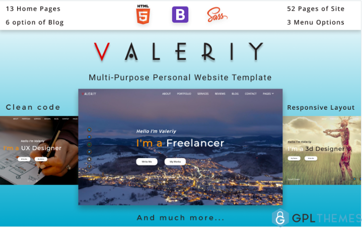 Valeriy | Multi-Purpose Personal Website HTML Template