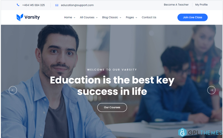 Varsity – Educational and Online Course Website Template