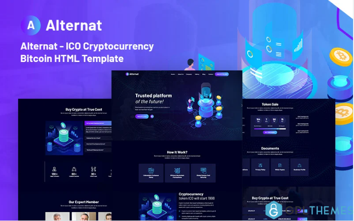 Alternat – ICO Cryptocurrency Bitcoin Responsive Website Template