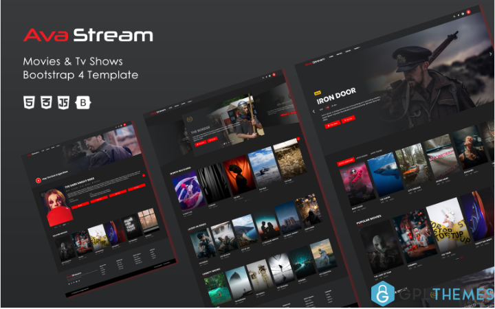 Ava Stream – Movies & TV Shows Bootstrap 4 Website Template