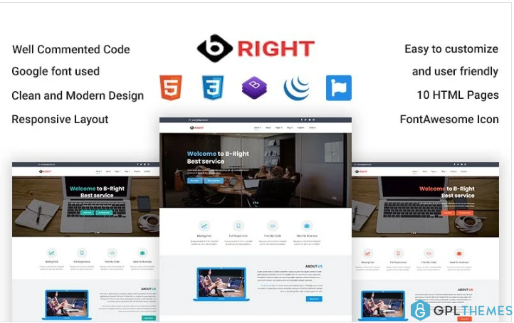 B-Right – Corporate Business HTML Website template