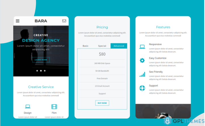 Bara – Creative Mobile Website Template