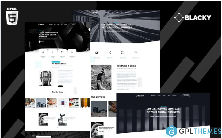 Blacky Minimal Digital Agency Website Template