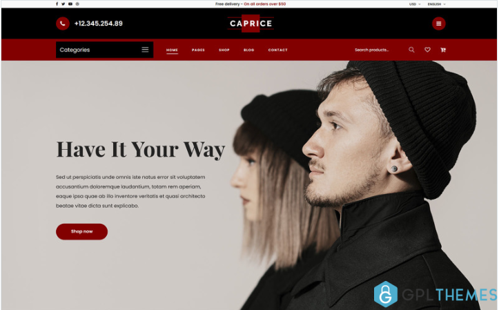 Caprice – Multipurpose eCommerce HTML Website Template