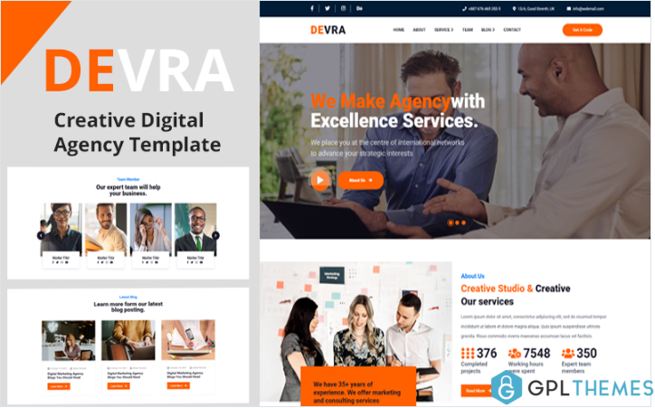DEVRA – Creative Digital Agency Website Template